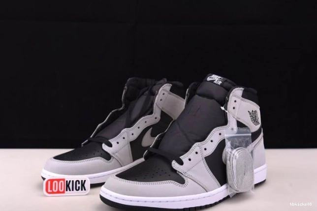 Reps TBkick Air Jordan 555088-035 Smoke Grey 1 Retro Light High White Black 0815